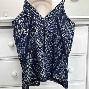 Silk TRYB 4 printed camisole top with mesh panel details.